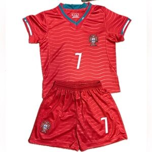 Ronaldo World Cup Portugal Kids Youth Soccer Jersey Kit NWT Size 22 24 26 28 30